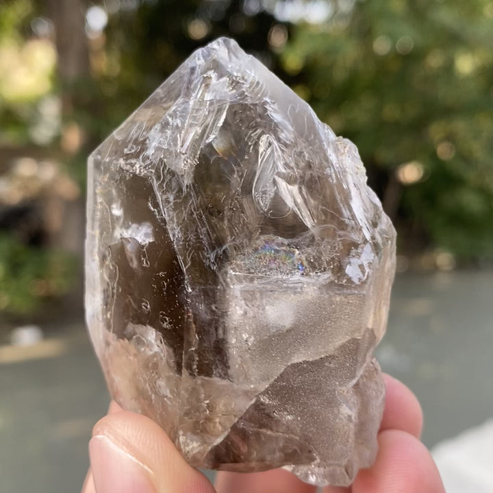 Natural Smoky Quartz Enhydro Crystal – Water Bubble Inclusion, Healing Stone, Collector Specimen
