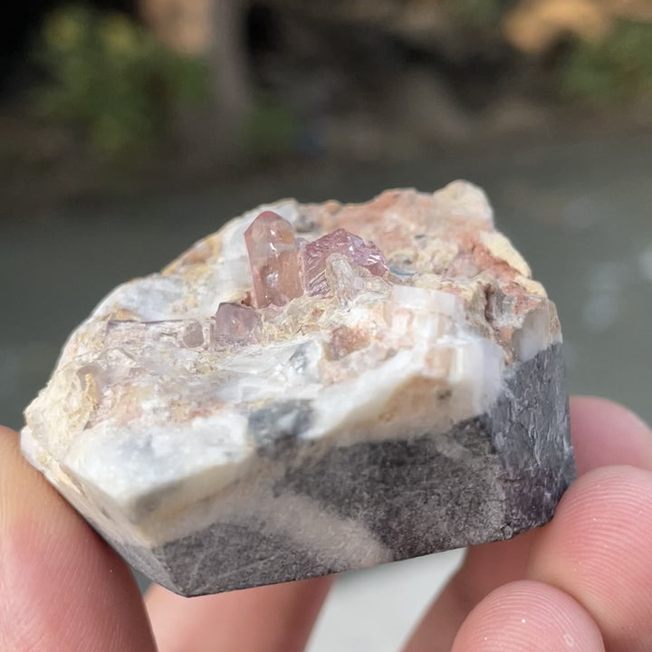 Rare Katlang Pink Topaz Matrix Specimen – Terminated Crystal on Natural Rock | From Ghundo Mine