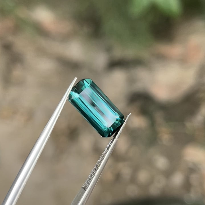 Faceted Lagoon-Blue Tourmaline — 3.25 carats Emerald Cut, Fine Ring-Sized (Nuristan, Afghanistan)