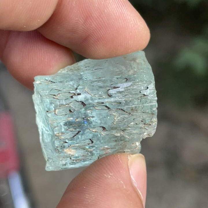 Facet Grade Loupe Clean Aquamarine 17.8gm Rough Biggie From Pakistan Mines