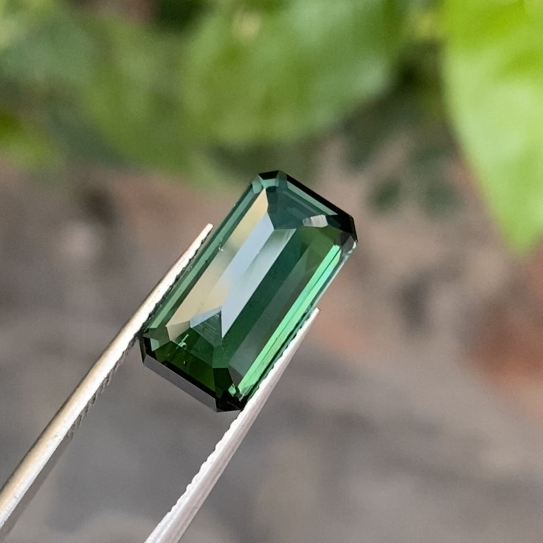 Natural Blue-Green Tourmaline 6.60 Carats – Dual Color Rosecut Rectangular Gem for Ring