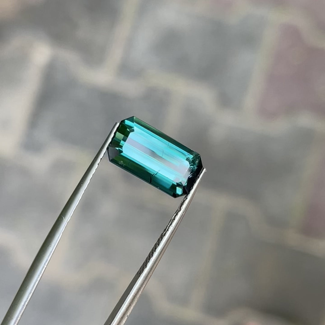 Faceted Lagoon-Blue Tourmaline — 3.35 carats Emerald Cut, Fine Ring-Sized (Nuristan, Afghanistan)