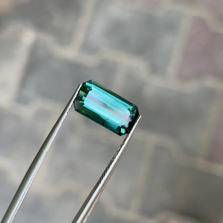 Faceted Lagoon-Blue Tourmaline — 3.35 carats Emerald Cut, Fine Ring-Sized (Nuristan, Afghanistan)