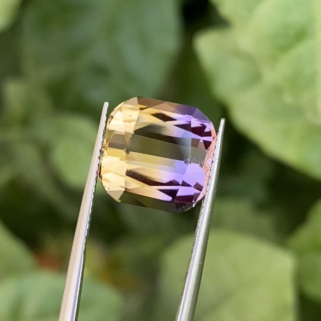 Natural Bolivian Ametrine 6.35cts Faceted Cushion