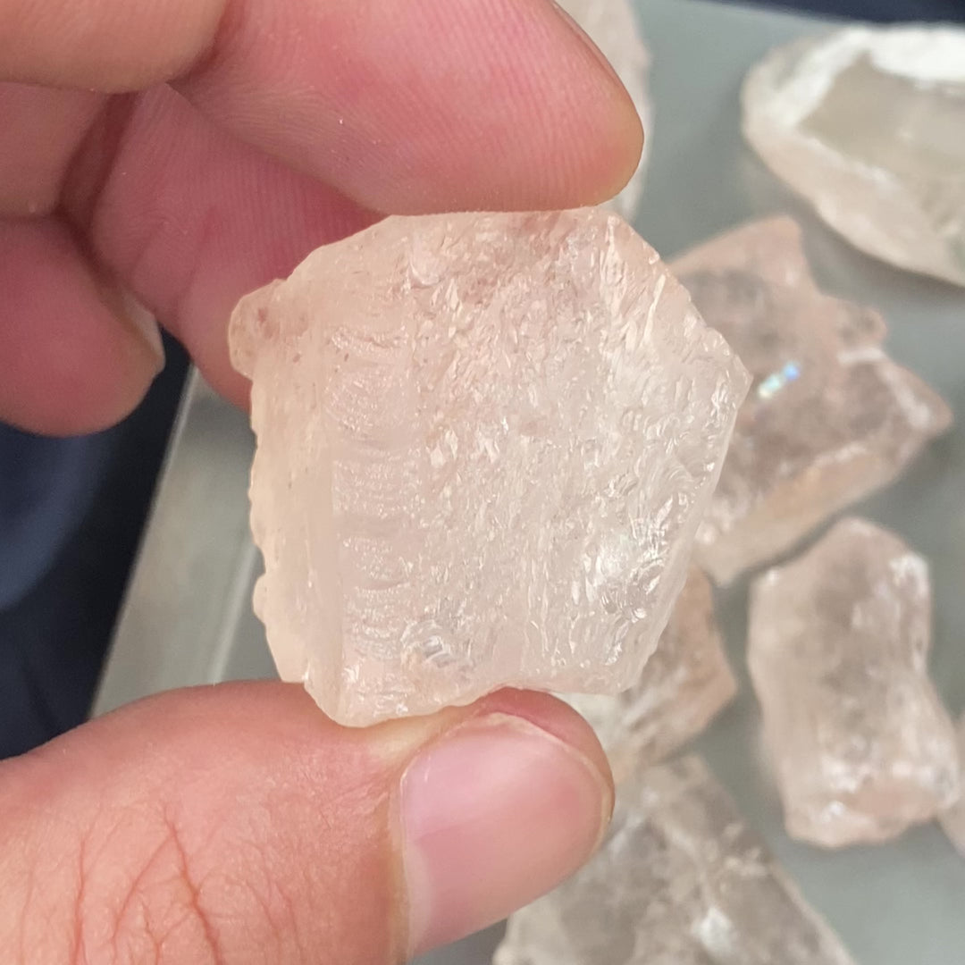 Natural Facet Rough Morganite 114g Lot– Untreated Pink Beryl Crystals for Gem Cutting & Jewelry Making