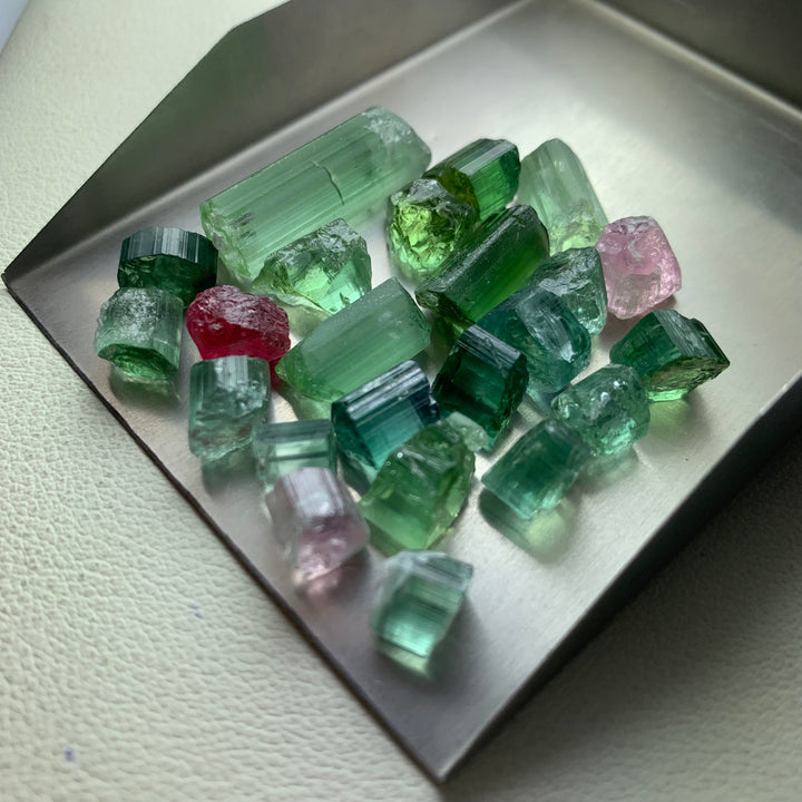 103 Carats Bluish And Green Facet Rough Tourmalines