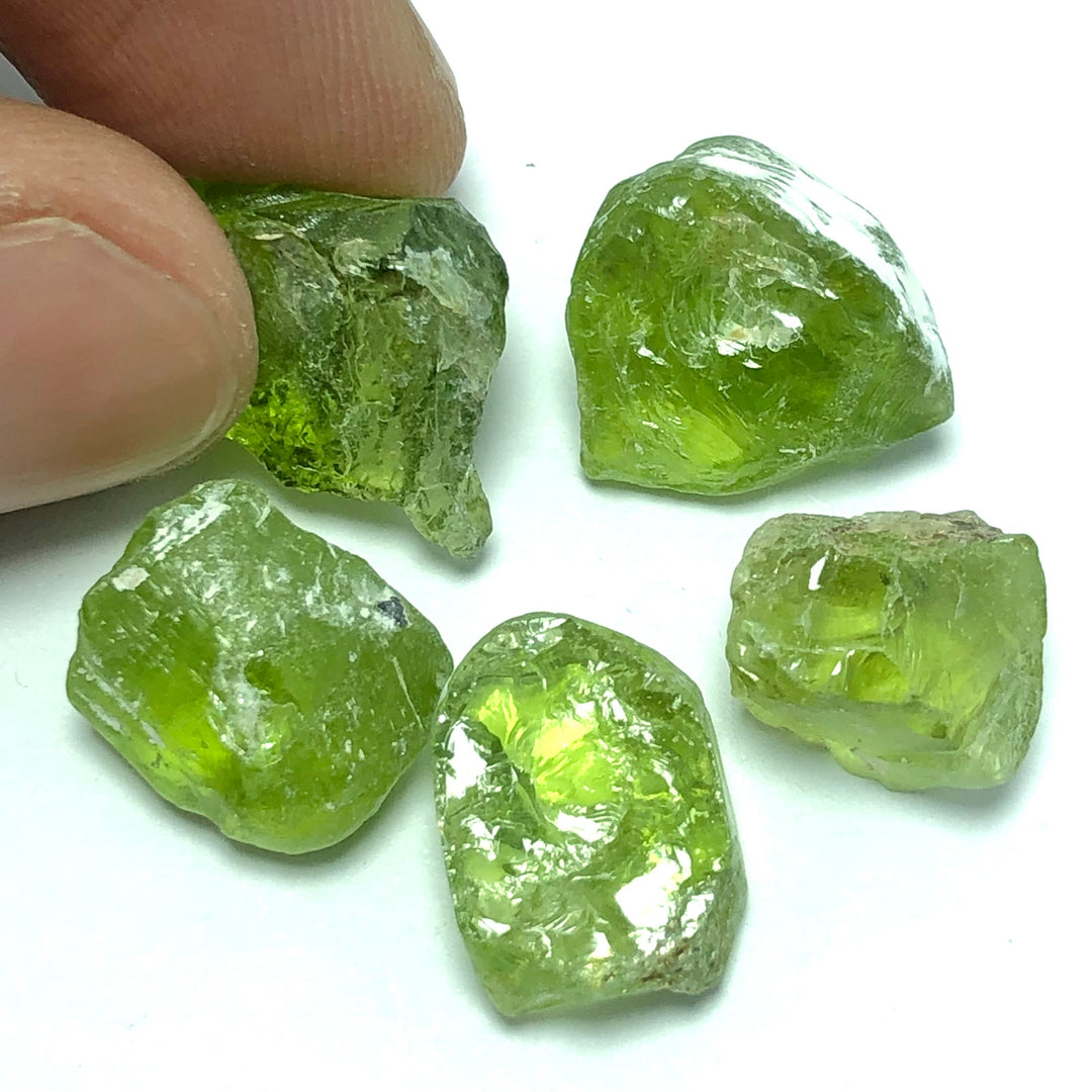 9.19 Grams Facet Rough Greenish Peridots - Noble Gemstones®