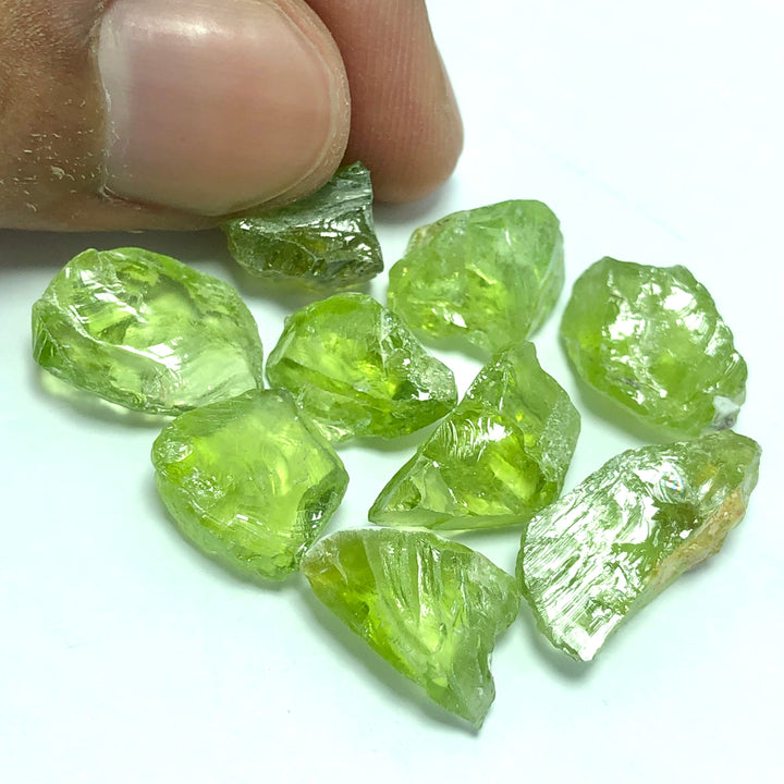 9.23 Grams Facet Rough Greenish Peridots - Noble Gemstones®