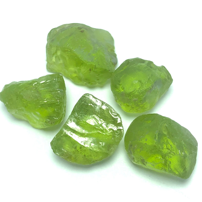 10 Grams Facet Rough Apple Greenish Peridots For Sale - Noble Gemstones®