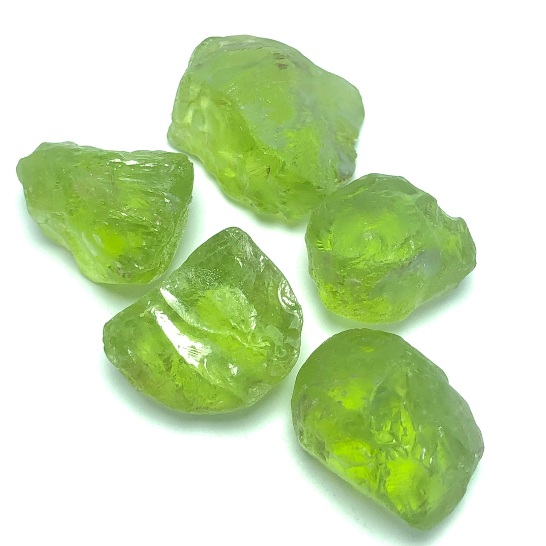 10 Grams Facet Rough Apple Greenish Peridots For Sale - Noble Gemstones®