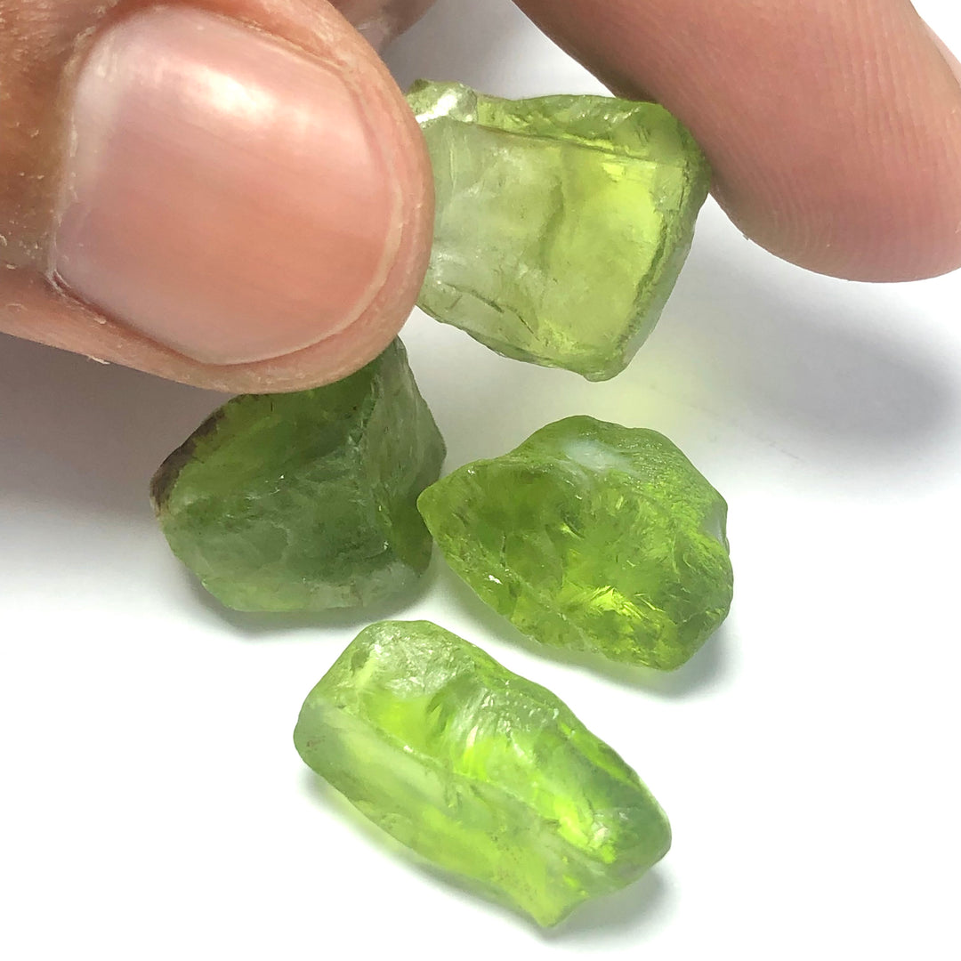 9.13 Grams Facet Rough Apple Greenish Peridots For Sale - Noble Gemstones®