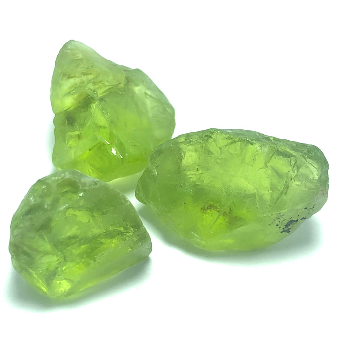 7.30 Grams Facet Rough Apple Greenish Peridots For Sale - Noble Gemstones®