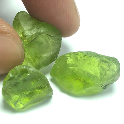 7.30 Grams Facet Rough Apple Greenish Peridots For Sale - Noble Gemstones®