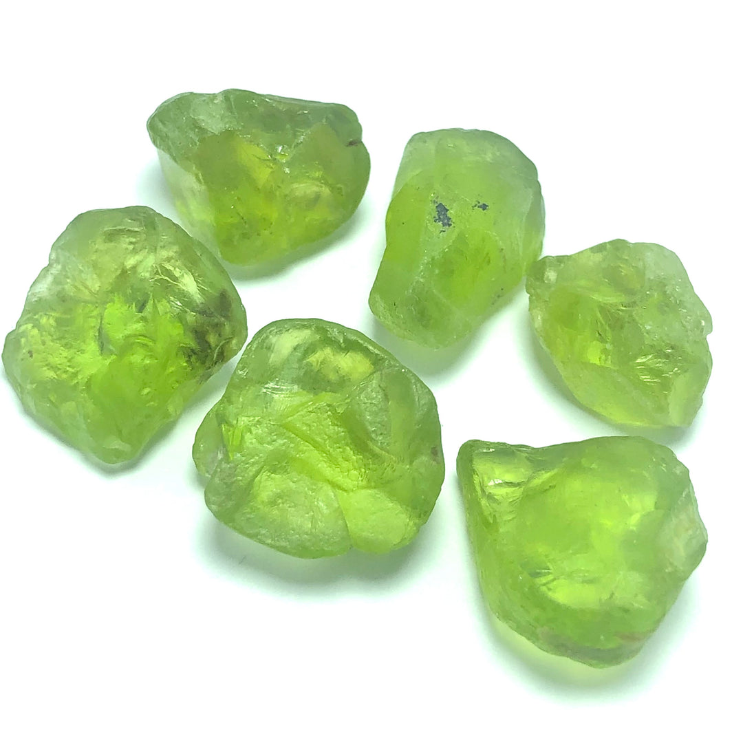 Buy 12.37 Grams Facet Rough Apple Green Peridots - Noble Gemstones®