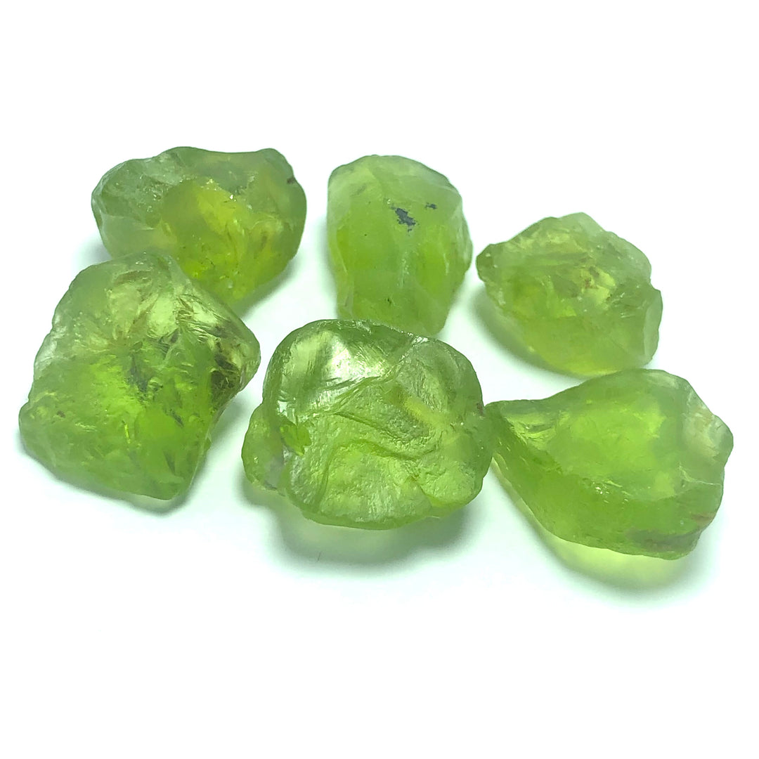 Buy 12.37 Grams Facet Rough Apple Green Peridots - Noble Gemstones®