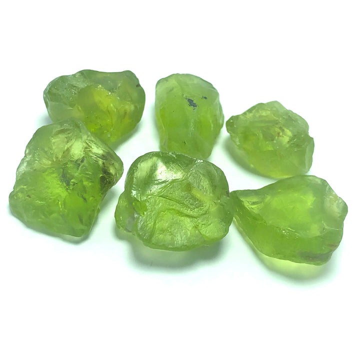 Buy 12.37 Grams Facet Rough Apple Green Peridots - Noble Gemstones®