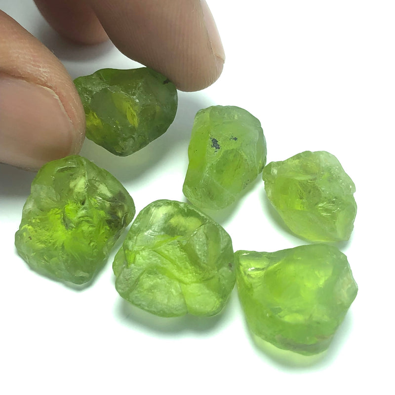 Buy 12.37 Grams Facet Rough Apple Green Peridots - Noble Gemstones®