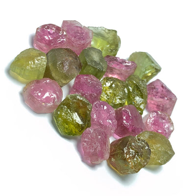 15 Grams Facet Rough Green And Pink Mix Afghanistan Tourmalines - Noble Gemstones®