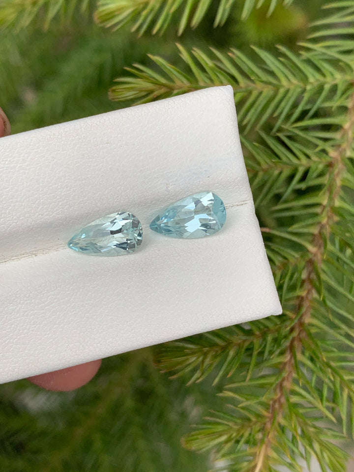 2.10 Carats Faceted Aquamarine Pair - Noble Gemstones®