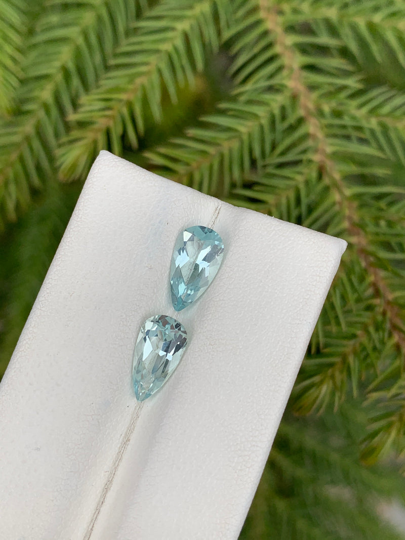 2.10 Carats Faceted Aquamarine Pair - Noble Gemstones®