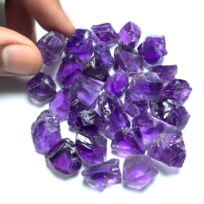 62.25 Grams Facet Rough Deep Purple Amethyst - Noble Gemstones®
