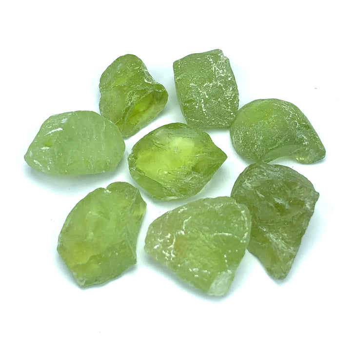 10.11 Grams Facet Rough Apple Greenish Peridots For Sale