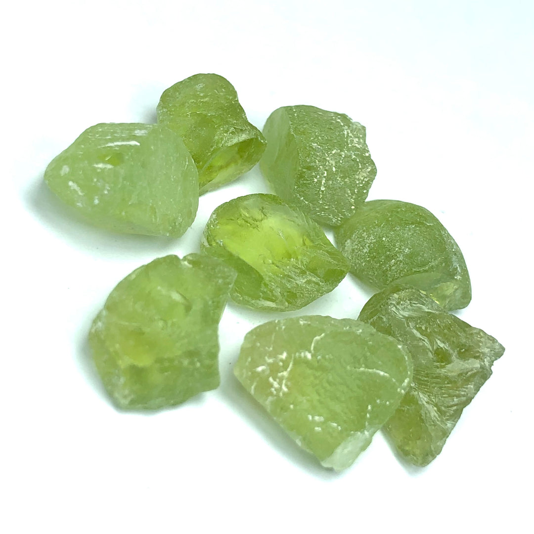 10.11 Grams Facet Rough Apple Greenish Peridots For Sale