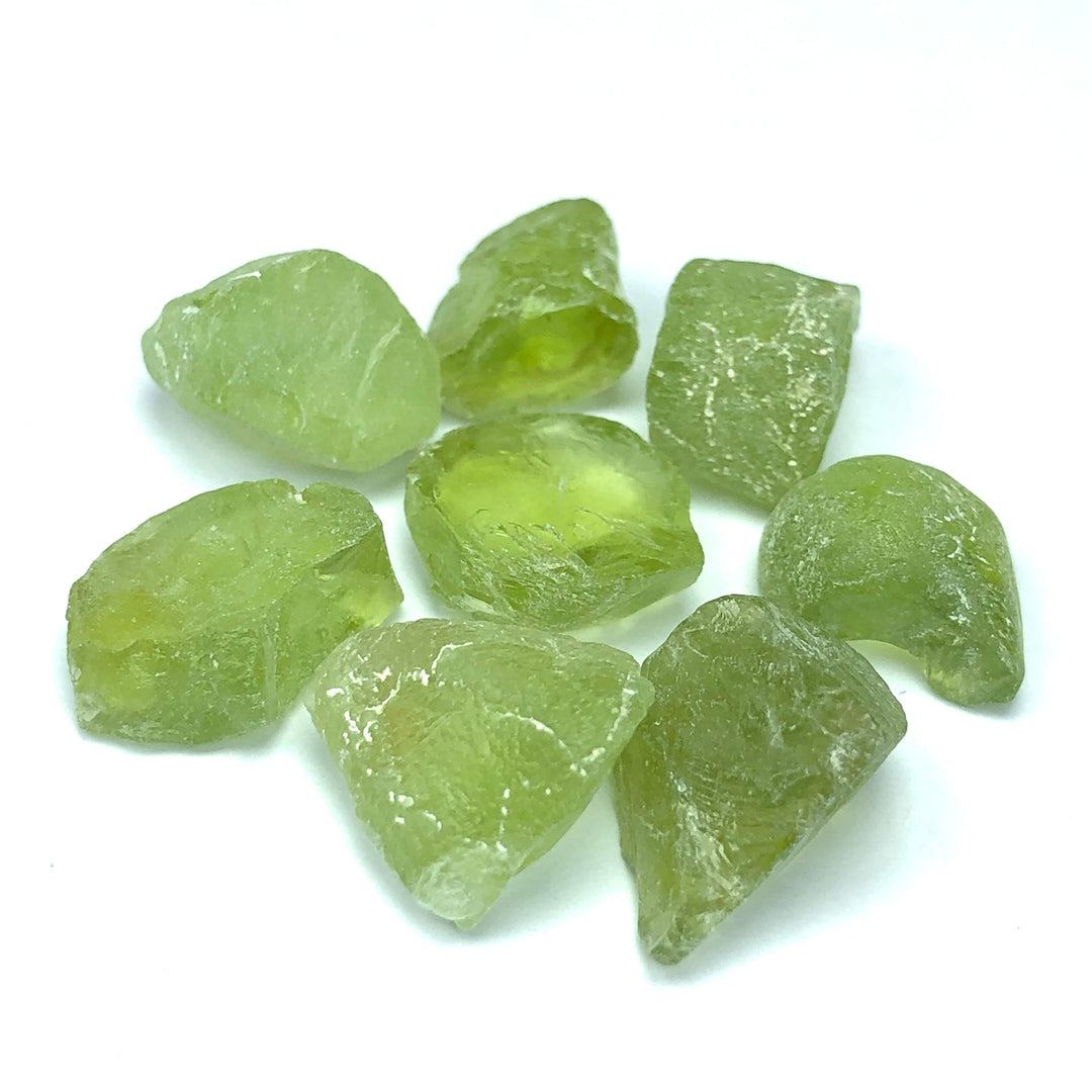 10.11 Grams Facet Rough Apple Greenish Peridots For Sale