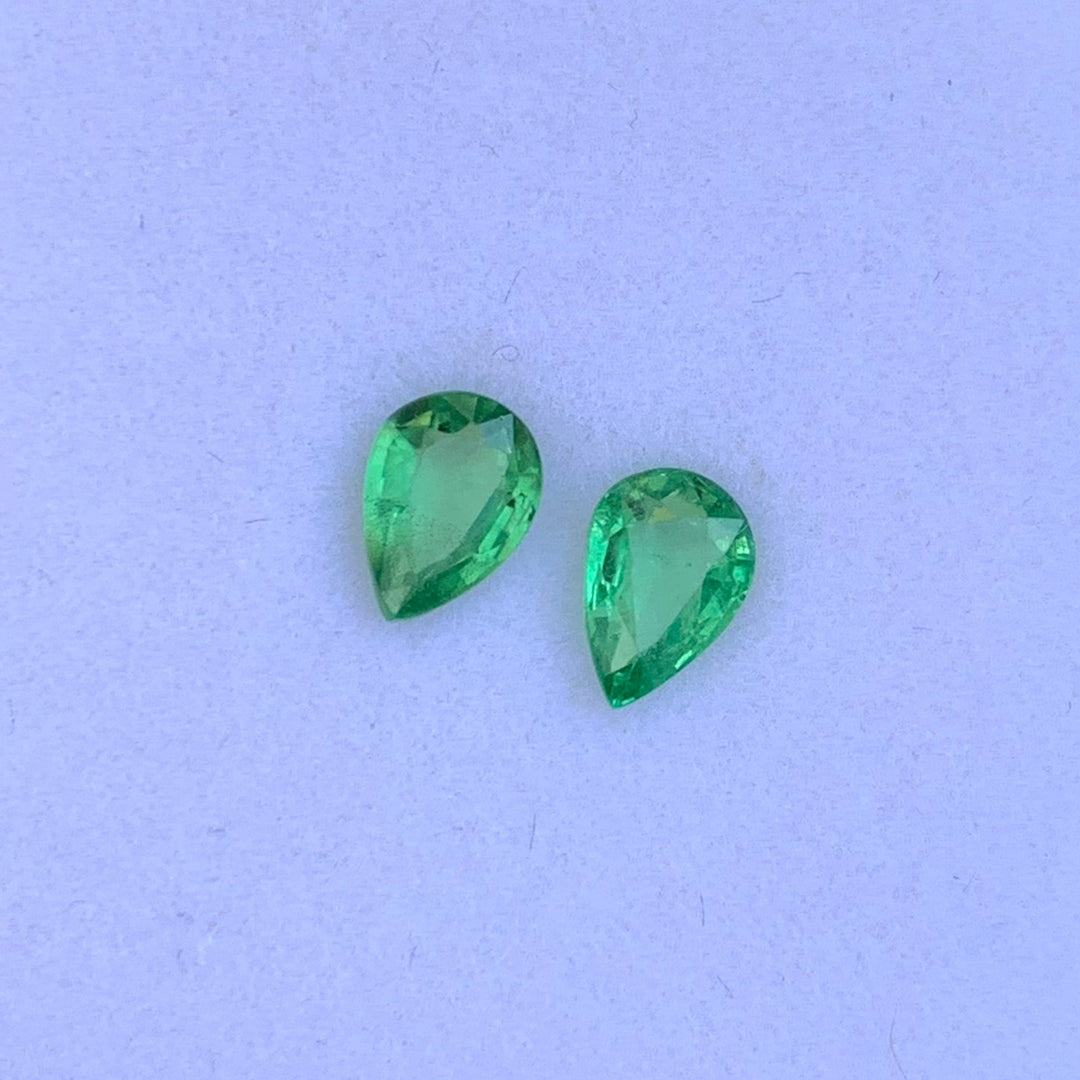 1 Carats Each Faceted Tsavorite Garnet Pair