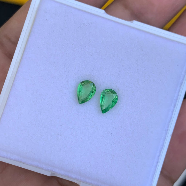 1 Carats Each Faceted Tsavorite Garnet Pair