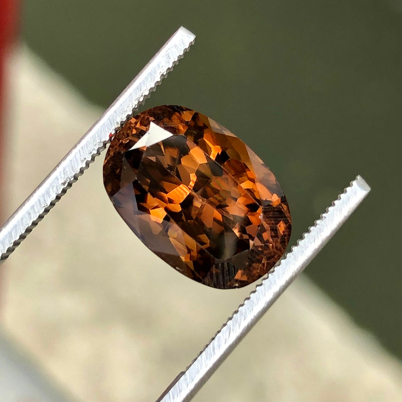 5.25 Carats Faceted Brownish African Semi-Precious Tourmaline