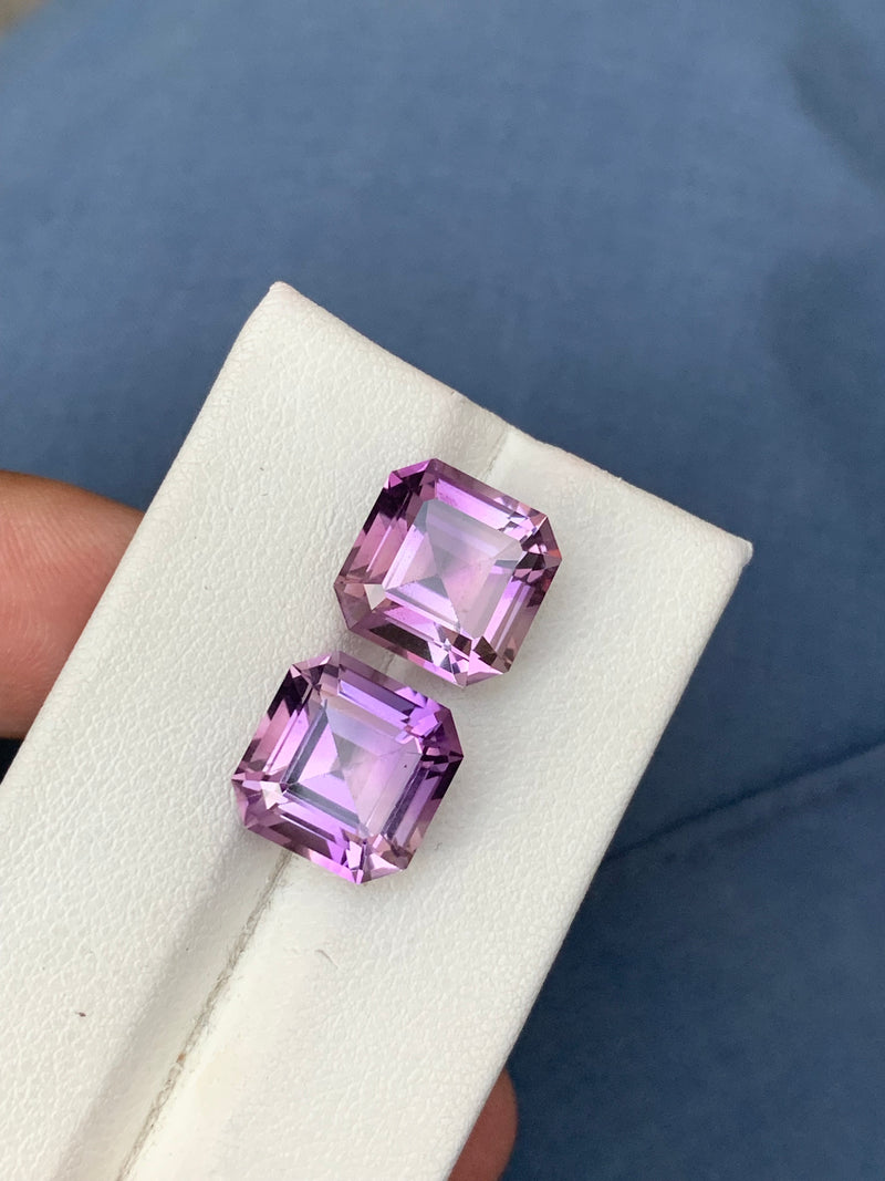 12.8 Carats Faceted Amethyst Pairs - Noble Gemstones®