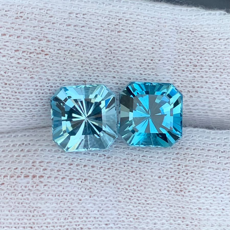 12.20 Carats Faceted Blue Topaz Pairs - Noble Gemstones®