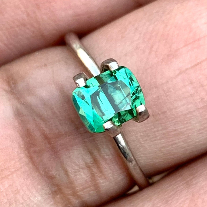 1.60 Carats Faceted Bluish Green Tourmaline