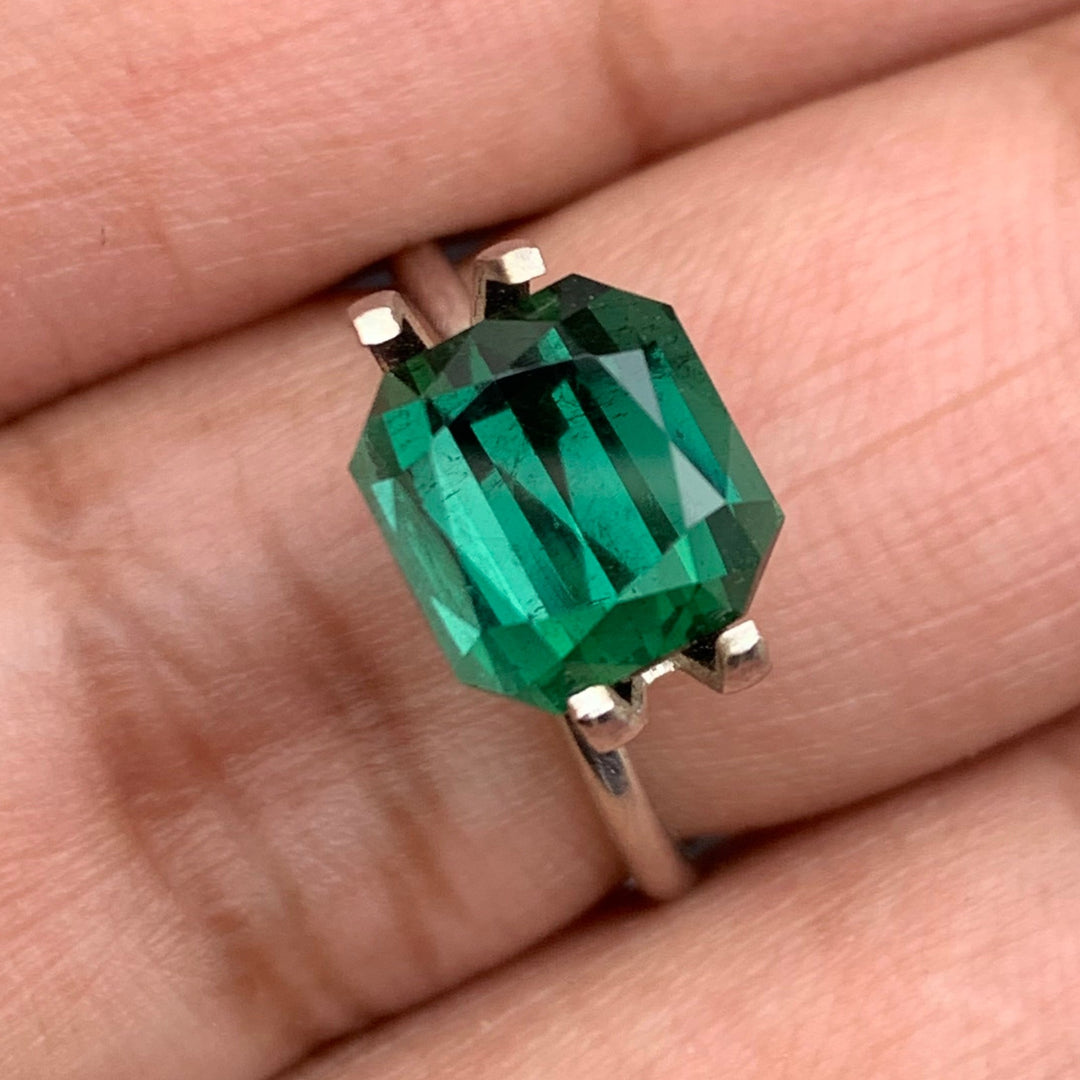 4.20 Carats Faceted Bluish Green Tourmaline