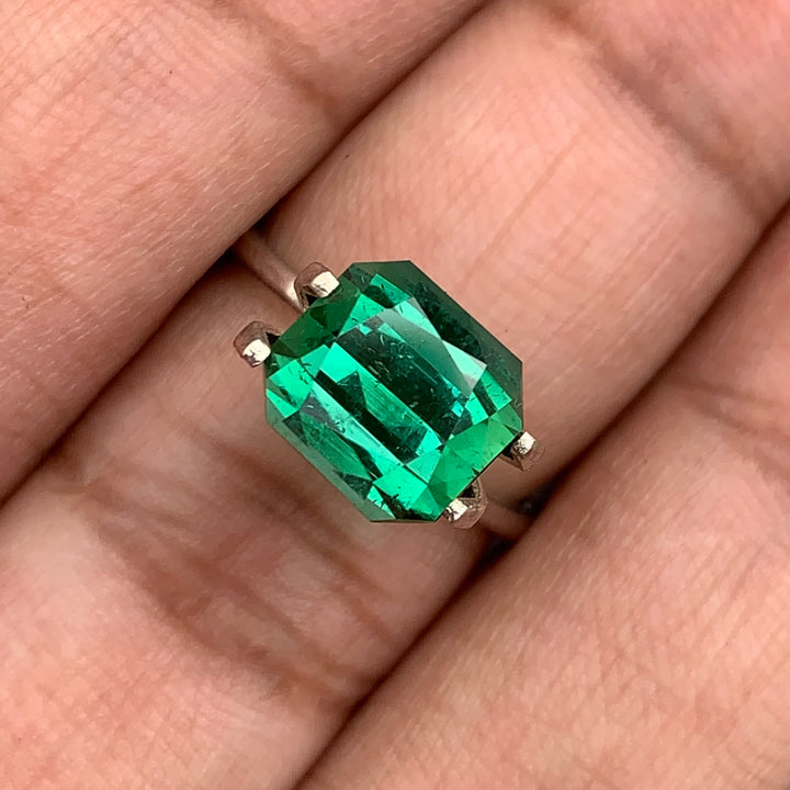 4.30 Carats Faceted Bluish Green Tourmaline