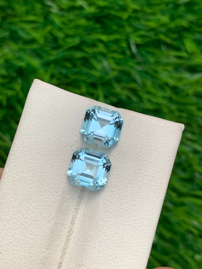 5.80 Carats Faceted Blue Topaz Pairs - Noble Gemstones®