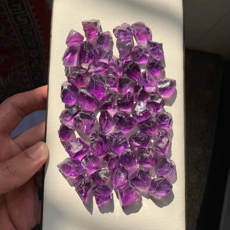 100 Grams Facet Rough Purple African Amethyst