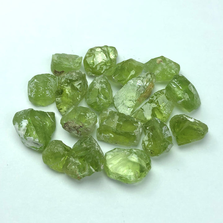 25.04 Grams Facet Rough Apple Greenish Peridots For Sale