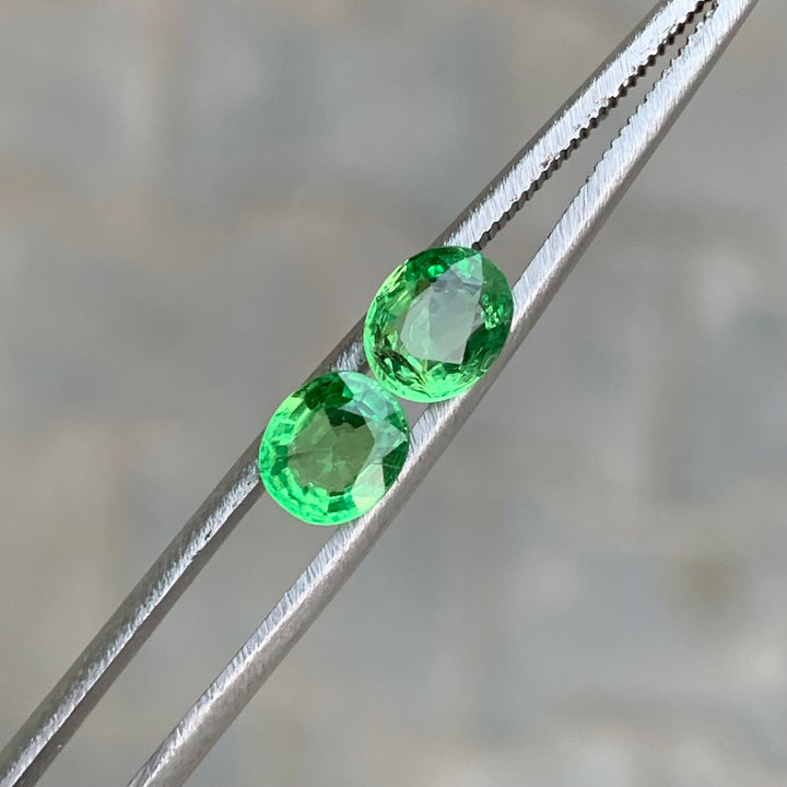 0.70 Carats Each Faceted Tsavorite Garnet Pairs