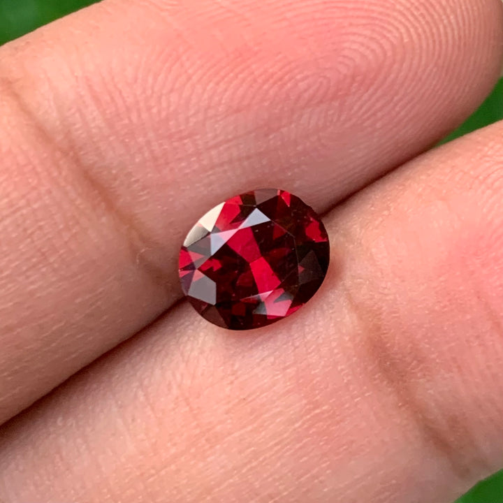 1.85 Carats Faceted Hot Red Rhodolite Garnet