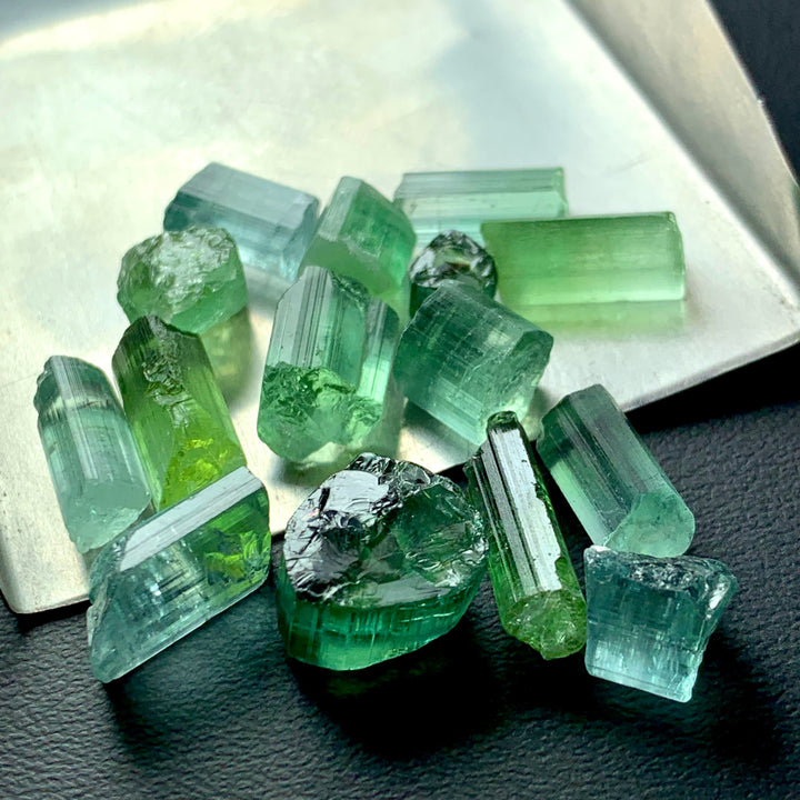 47.70 Carats Bluish And Green Facet Rough Tourmalines