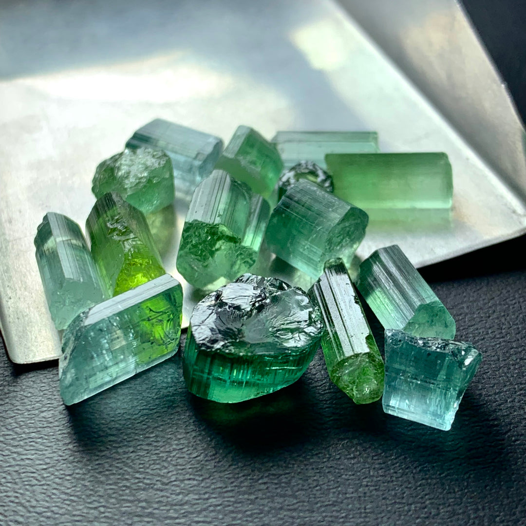 47.70 Carats Bluish And Green Facet Rough Tourmalines