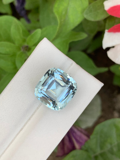 17.40 Carats Faceted Cushion Aquamarine - Noble Gemstones®
