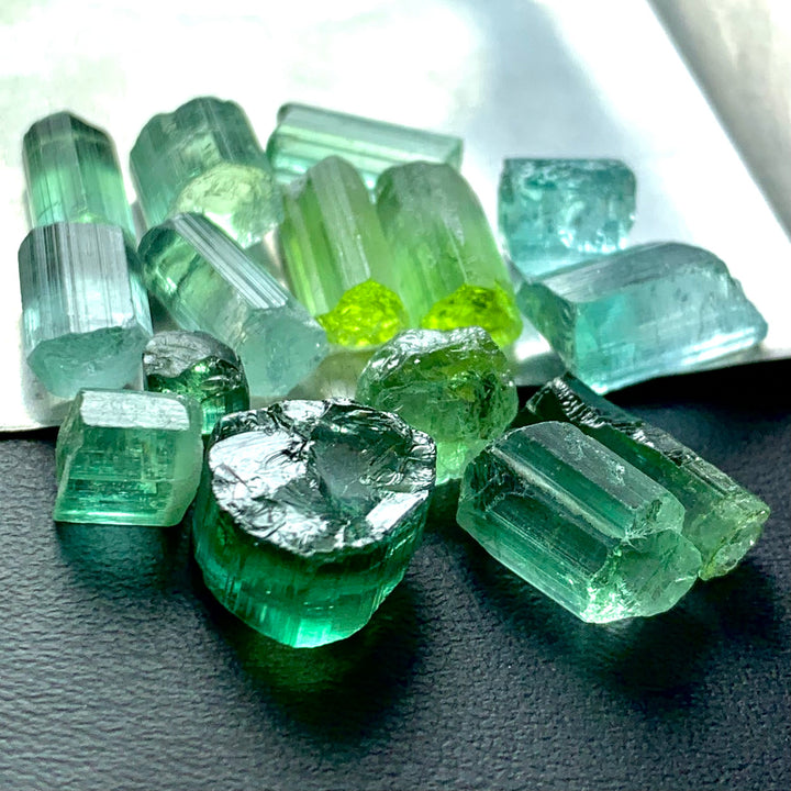 50 Carats Sea Foam And Green Facet Rough Tourmalines