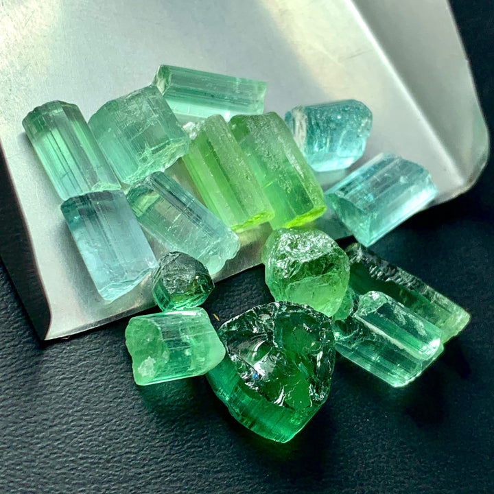 50 Carats Sea Foam And Green Facet Rough Tourmalines