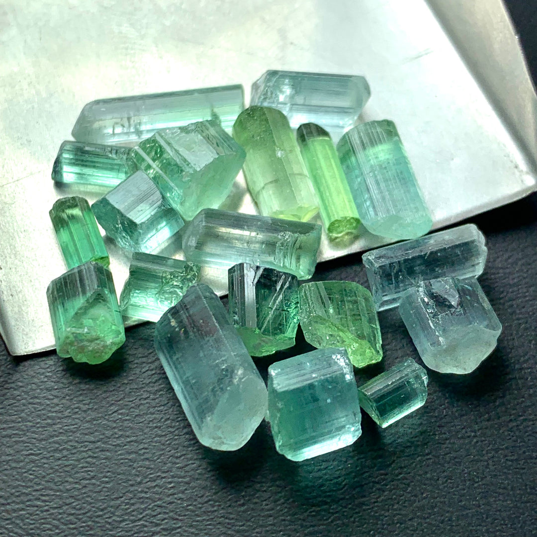 46.50 Carats Bluish And Green Facet Rough Tourmalines