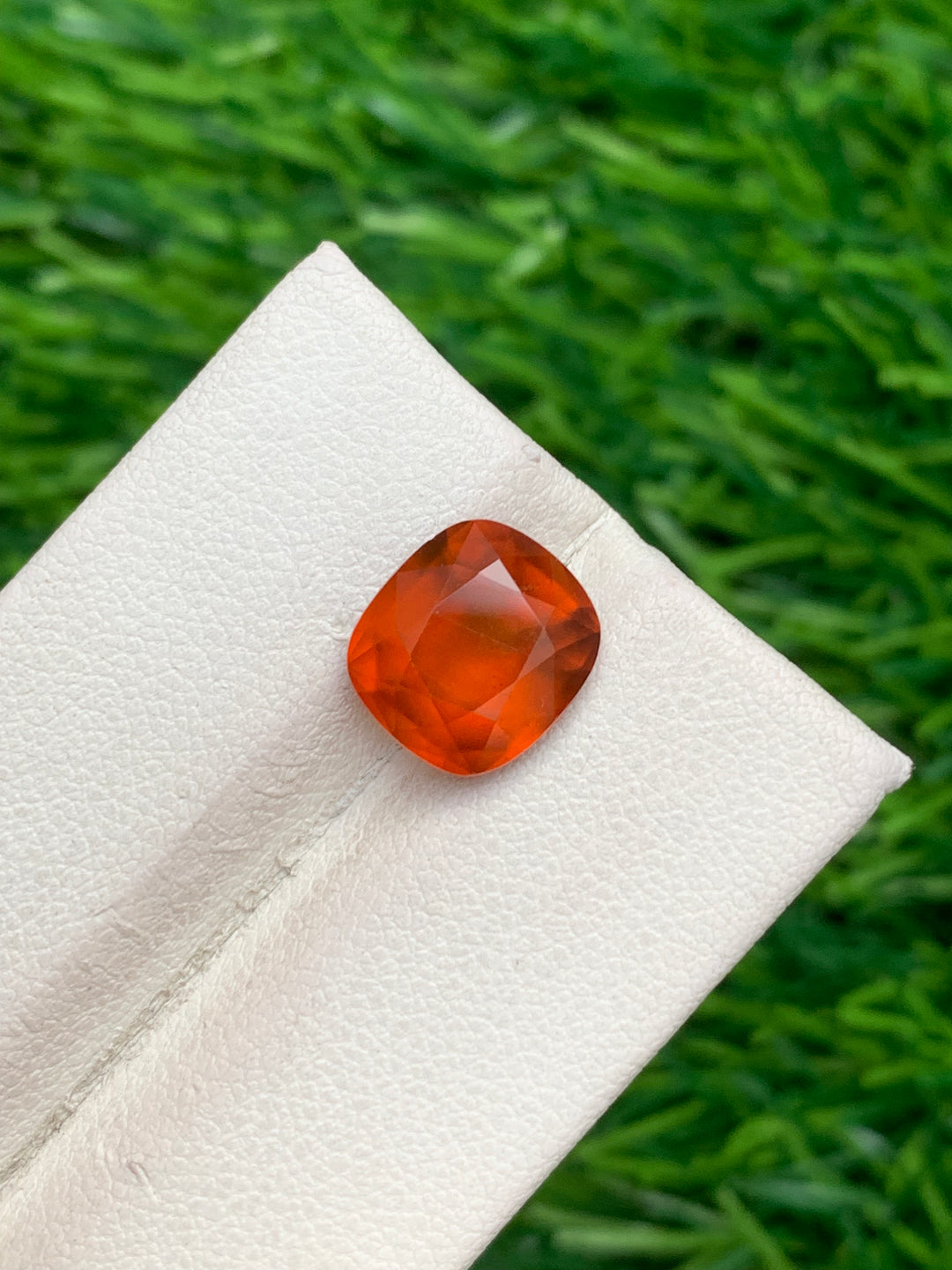 3.90 Carats Cushion Cut Hessonite Garnet - Noble Gemstones®