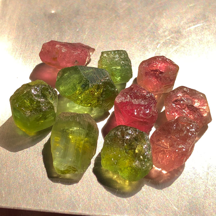 36 Carats Facet Rough Green And Pink Afghanistan Tourmalines