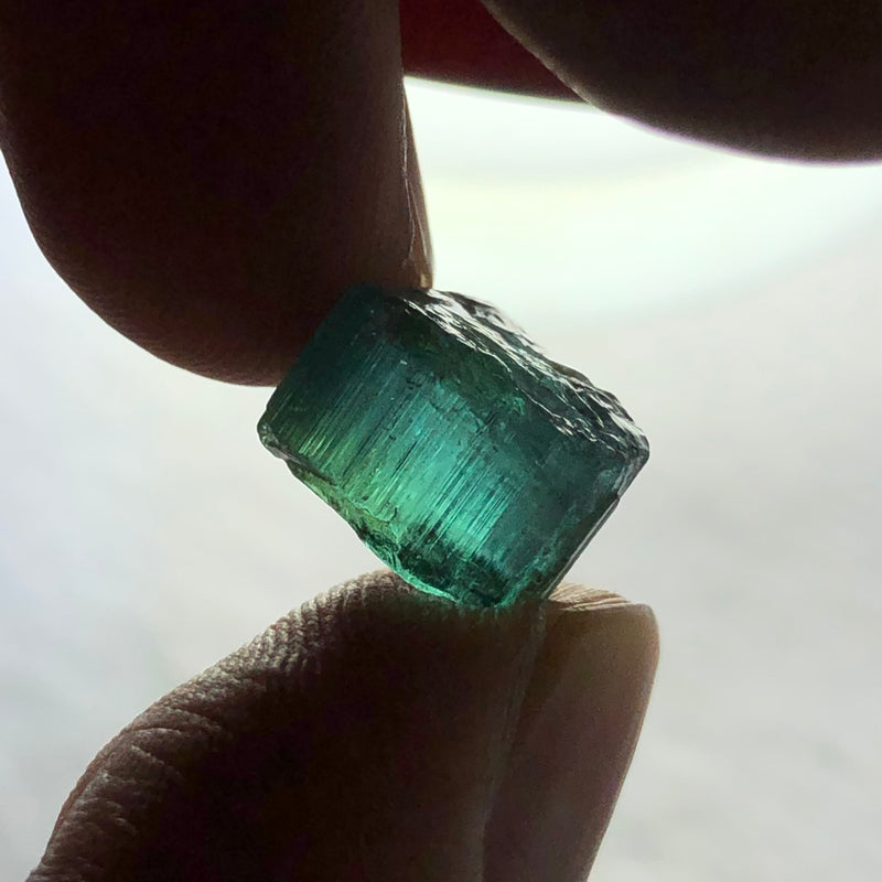 9.65 Carats  Facet Rough Greenish Blue Afghanistan Tourmaline